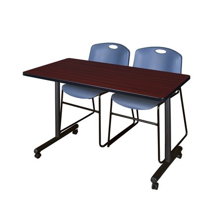 KOBE Rectangle Tables > Training Tables > Kobe Mobile Table & Chair Sets, 48 X 24 X 29, Mahogany MKTRCC4824MH44BE